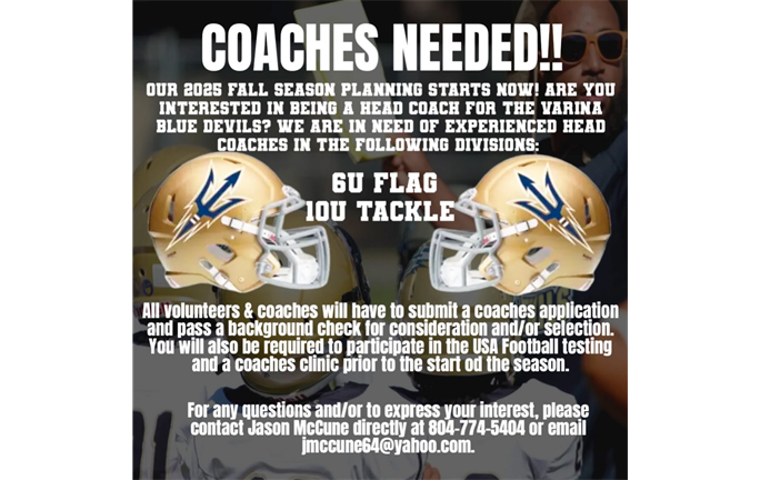 6U Flag Fall Football Head Coach Wanted!! 
