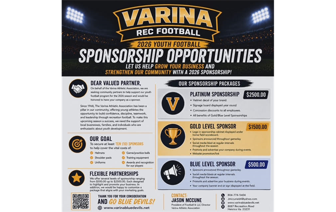 2026 Fall Football Sponsorship Opportunities